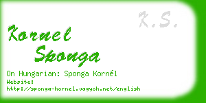 kornel sponga business card
